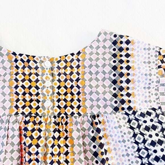 J. Crew Patterned Top Multicolor Loose Fitting Lightweight SZ2 - Picture 5 of 7